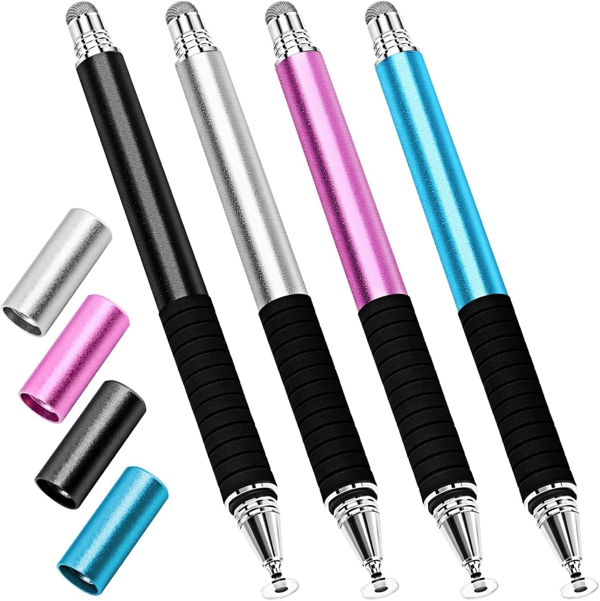  GUUGEI 2-in-1 Capacitive Stylus Pen 4-Pack (Black/Silver/Blue/Pink) — product photo