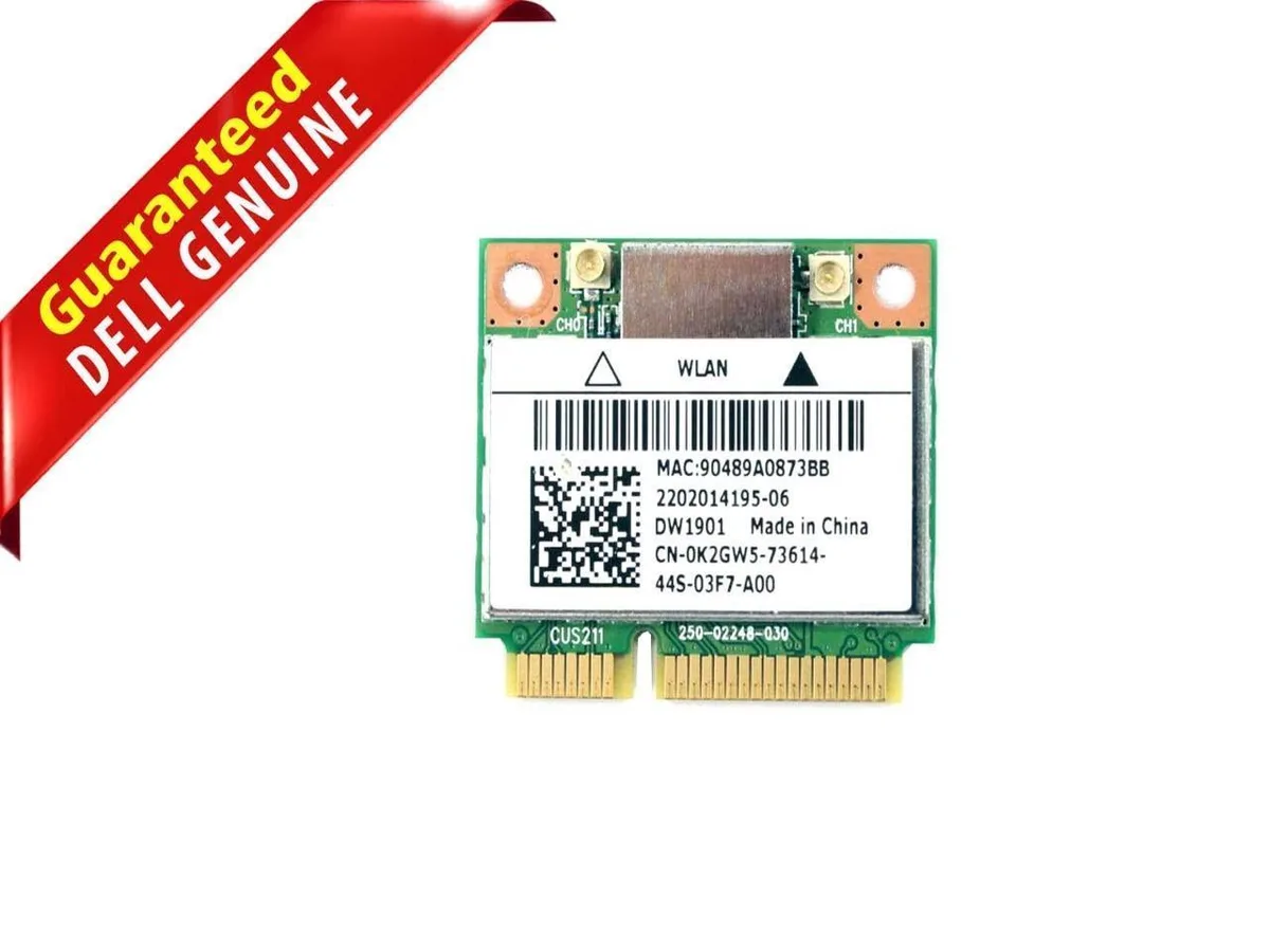 DELL DELL DW1901 AR5B22 802.11 a/b/g/n WiFi Bluetooth PCI-E Card K2GW5 — product photo