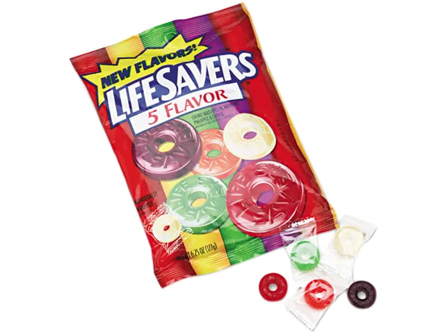 A 6.25oz bag of LifeSavers 88501 hard candies in five classic flavors