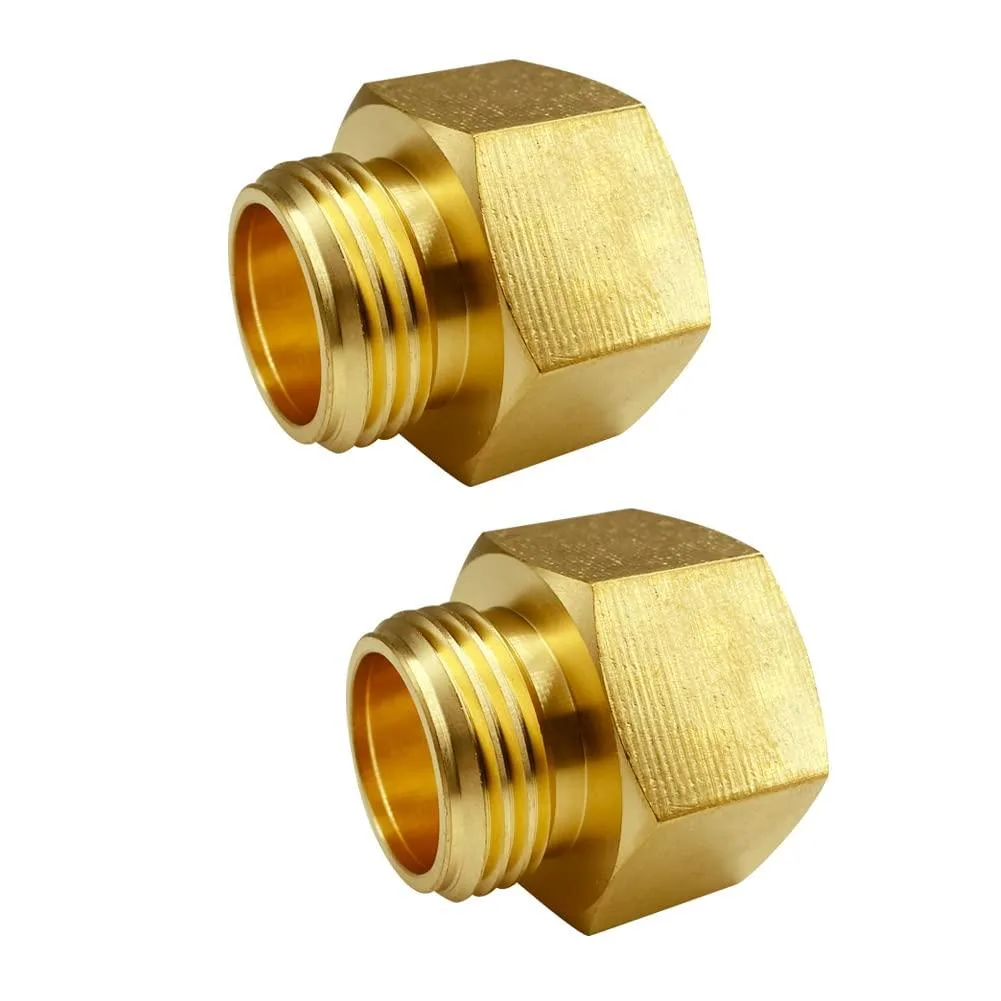  AUTO-VOX 3/4" GHT Male x 1" NPT Female Brass Adapter 2 Pack — product photo