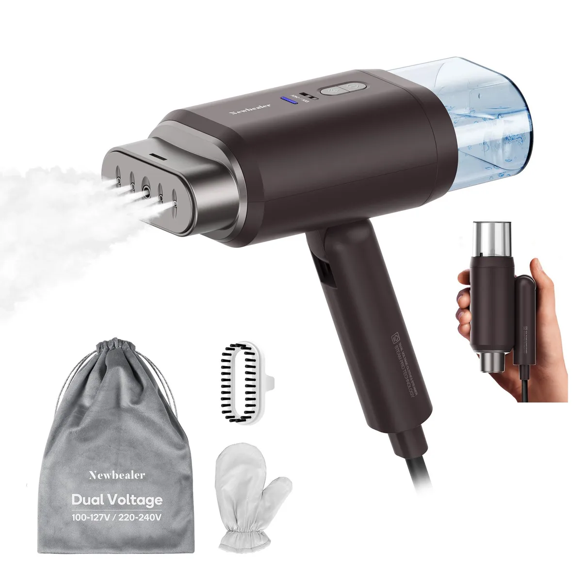  Hamilton Beach NB316A-dualB 800W dual-voltage steamer — product photo
