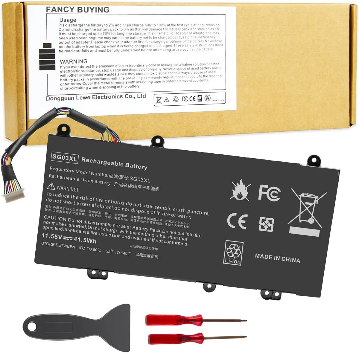 PISKEKAT PISKEKAT SG03XL laptop battery 15.55V 41.5Wh 4-cell Li-ion — product photo