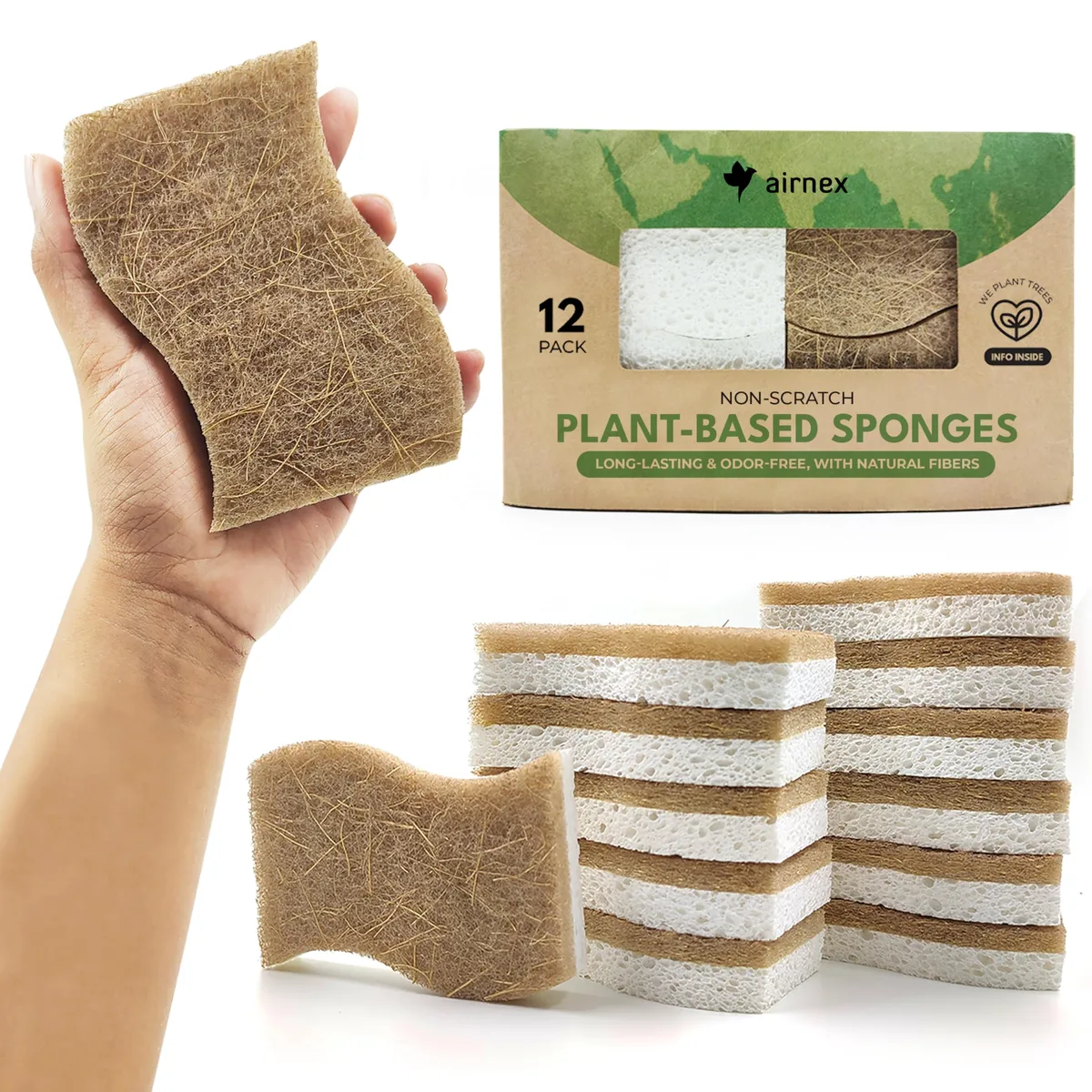  AIRNEX Sponge001 12 Pack 4.5 x 2.8 x .8 in — product photo