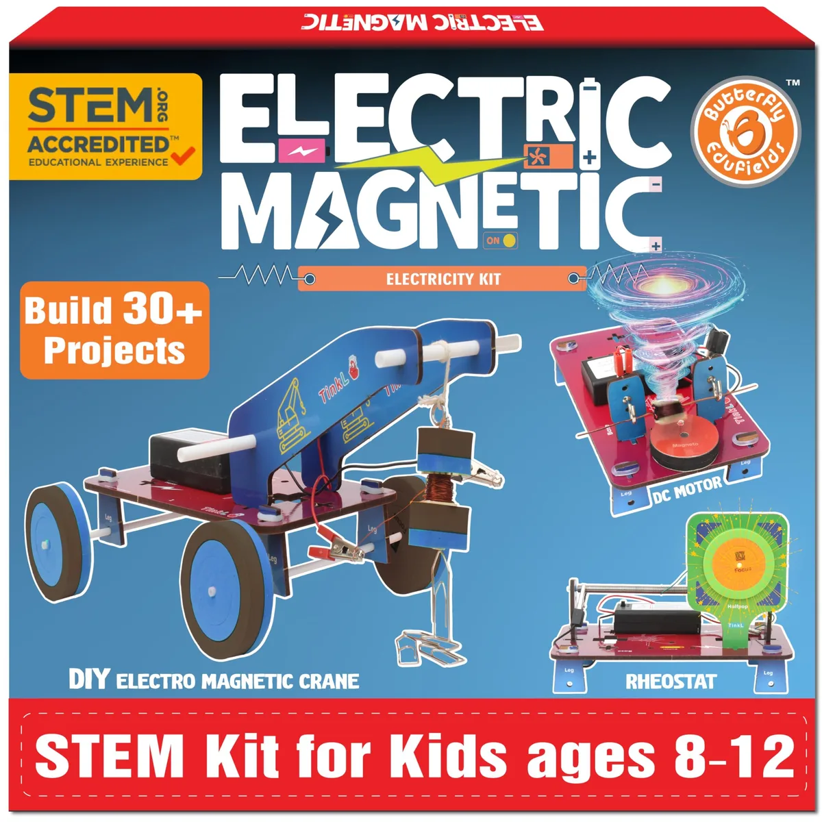Butterfly EduFields 30-in-1 Electric Magnetic STEM Kit Ages 8-12 — product photo
