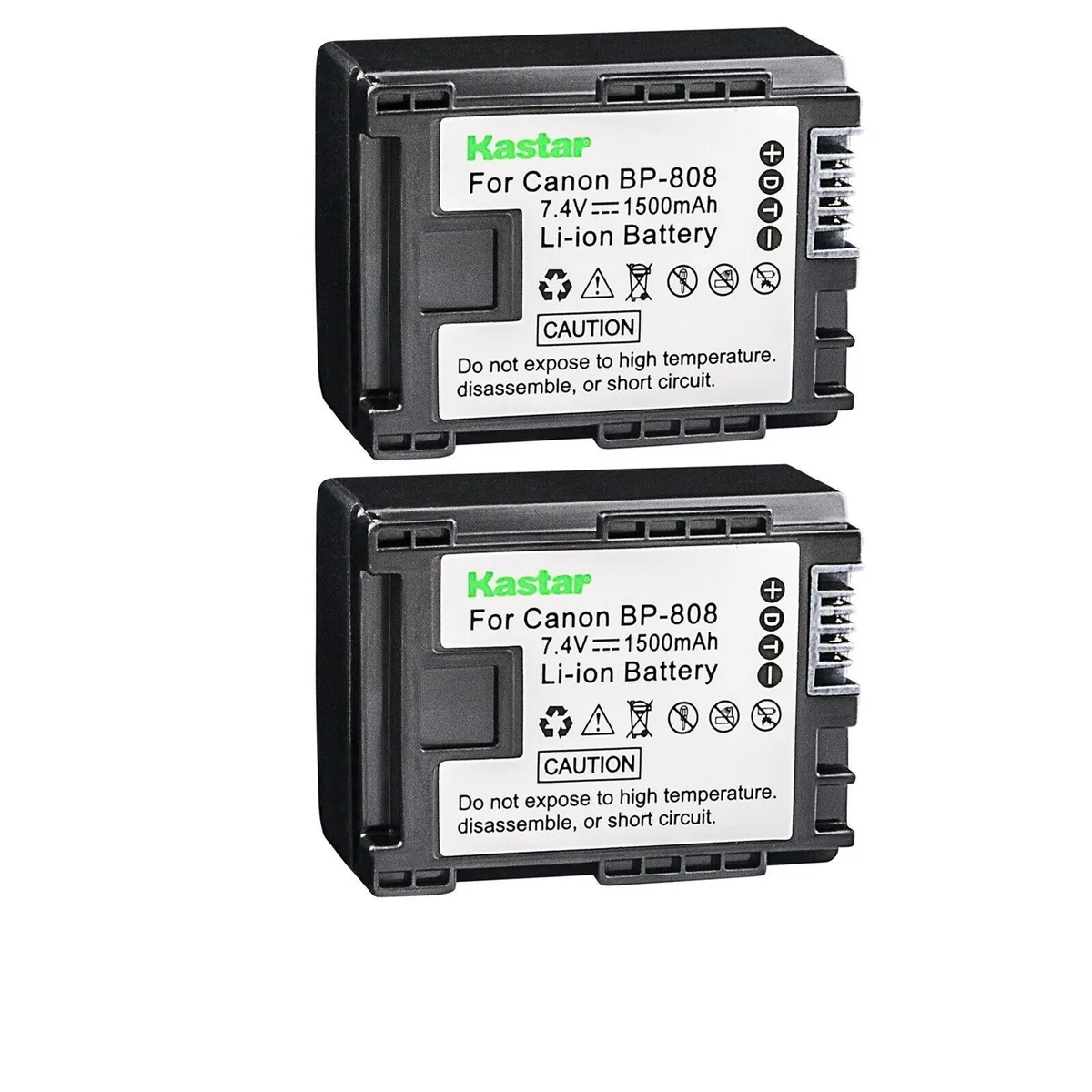 Kastar Kastar BP-808 2-pack camera battery 7.4V 1500mAh 11.1Wh — product photo