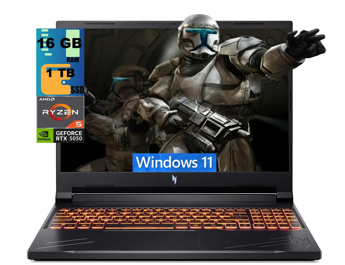 Acer America Acer America Nitro V 16 AI gaming laptop 16.0" WUXGA 180Hz Ryzen 5 240 RTX 5050 16GB DDR5 1TB — product photo