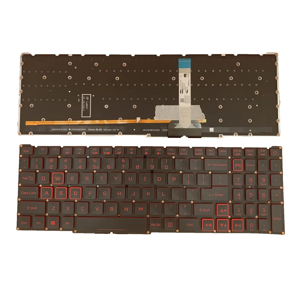 ARCTIC ARCTIC US Layout Red Backlit Keyboard for Acer Nitro 5 AN515-57/45 Predator Helios 300 PH315-54/317-51 — product photo