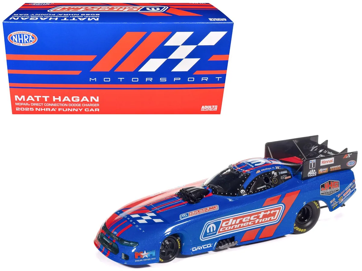 auto world Auto World Dodge Charger NHRA Funny Car Matt Hagan MOPAR Direct Connection 2025 1/24 Diecast — product photo
