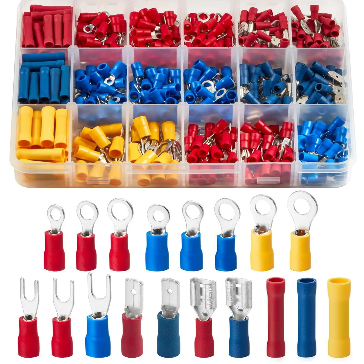  Chanzon 200pcs Insulated Crimp Wire Connector Terminal Assortment Blue — product photo