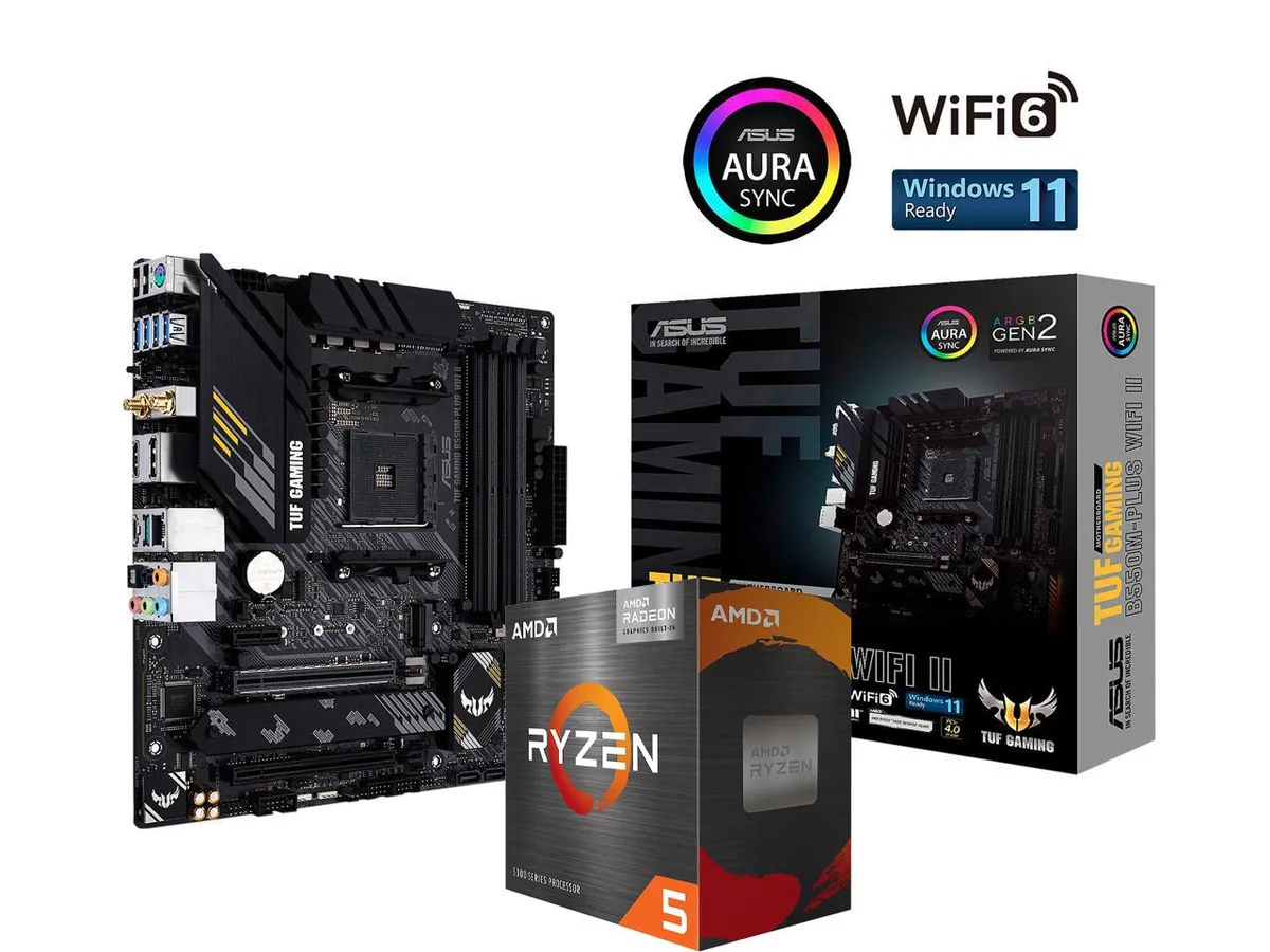 ASUS ASUS TUF GAMING B550M-PLUS WIFI II with Ryzen 5 5600G combo — product photo