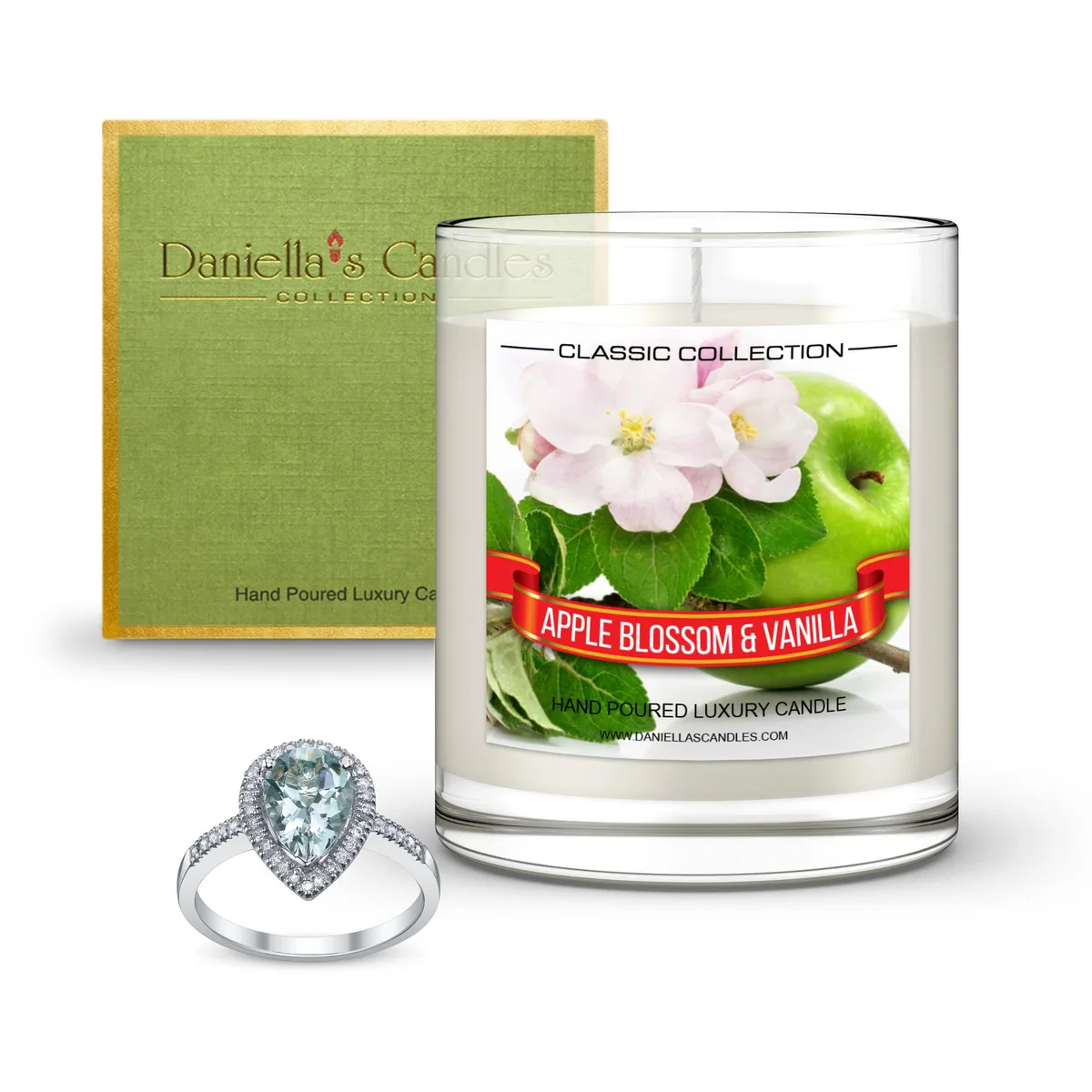 Daniella's Candles Collection Daniella's Candles Collection Apple Blossom Vanilla Jewelry Candle 11 oz Earrings — product photo