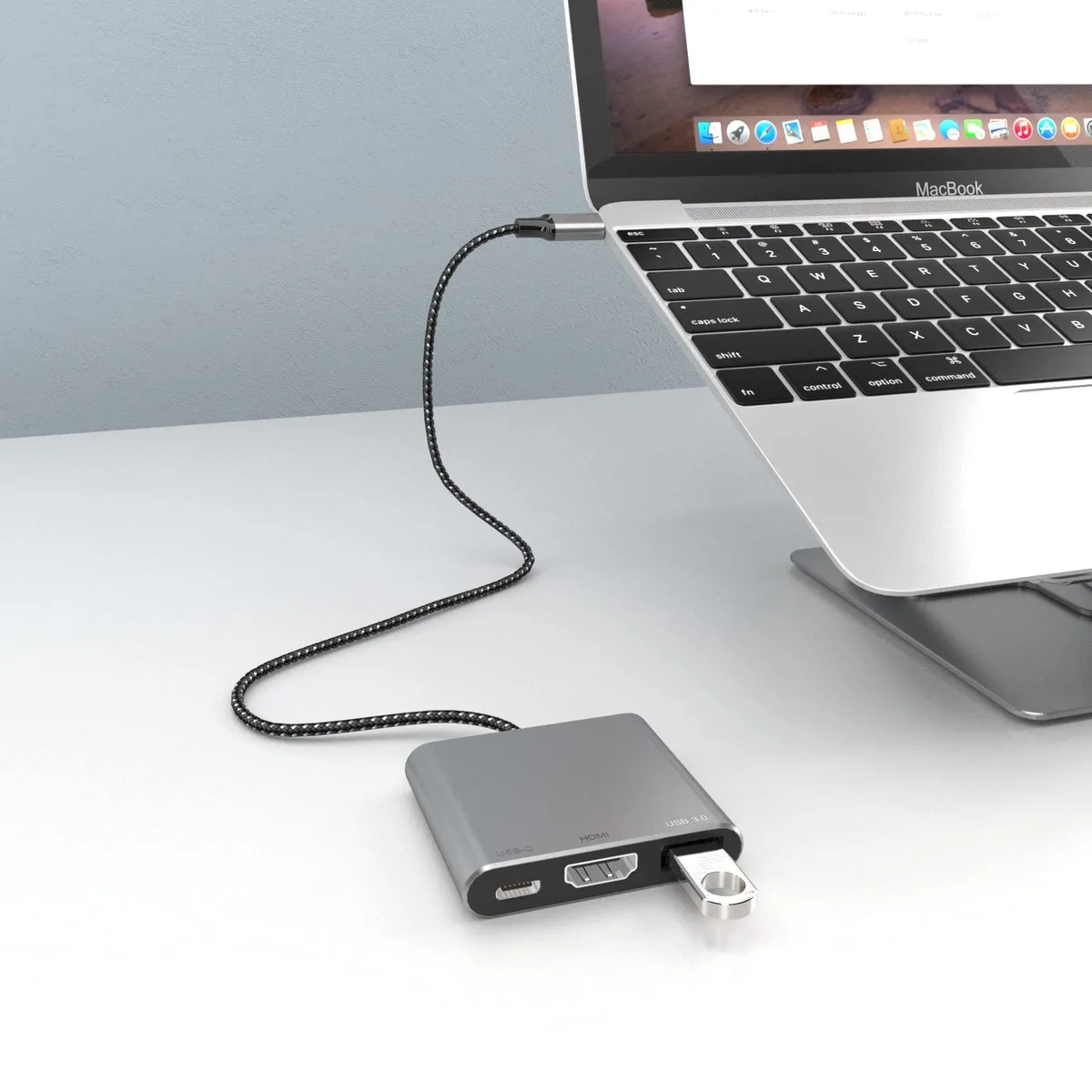 KEHIPI KEHIPI HC-04 3-in-1 USB-C Multiport Video Adapter Grey — product photo