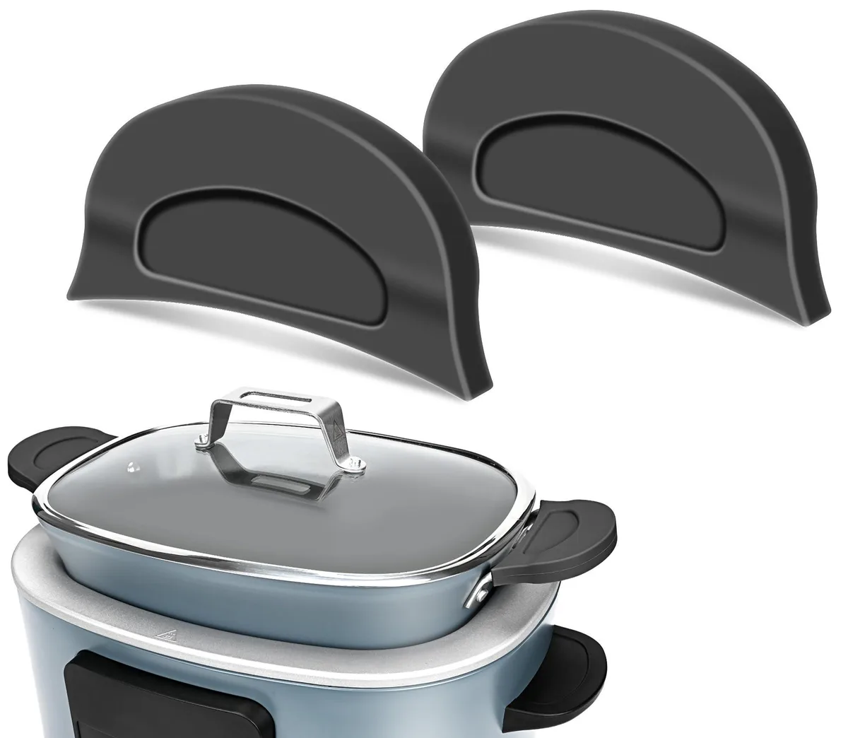 Silicone handle cover for 8.5 Qt Ninja cooker, heat-resistant to 500°F/260°C, textured non-slip grip