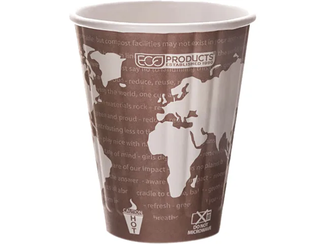 Eco-Products Eco-Products EP-BNHC8-WD 8.00 oz Insulated Hot Cups Maroon 800/Carton cleaning — product photo