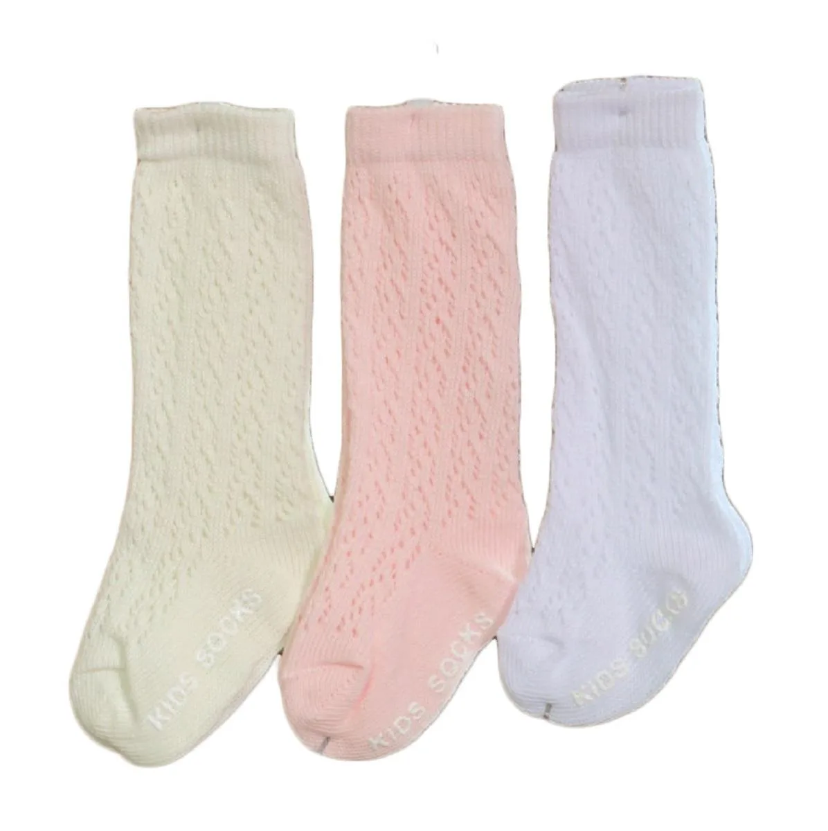 Lian LifeStyle Lian LifeStyle Baby Girl 3 Pairs Knee High Cotton Socks Size S 0Y-2Y — product photo