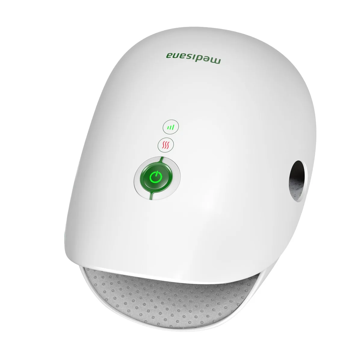 White cordless hand massager with open finger design and Type-C charging port