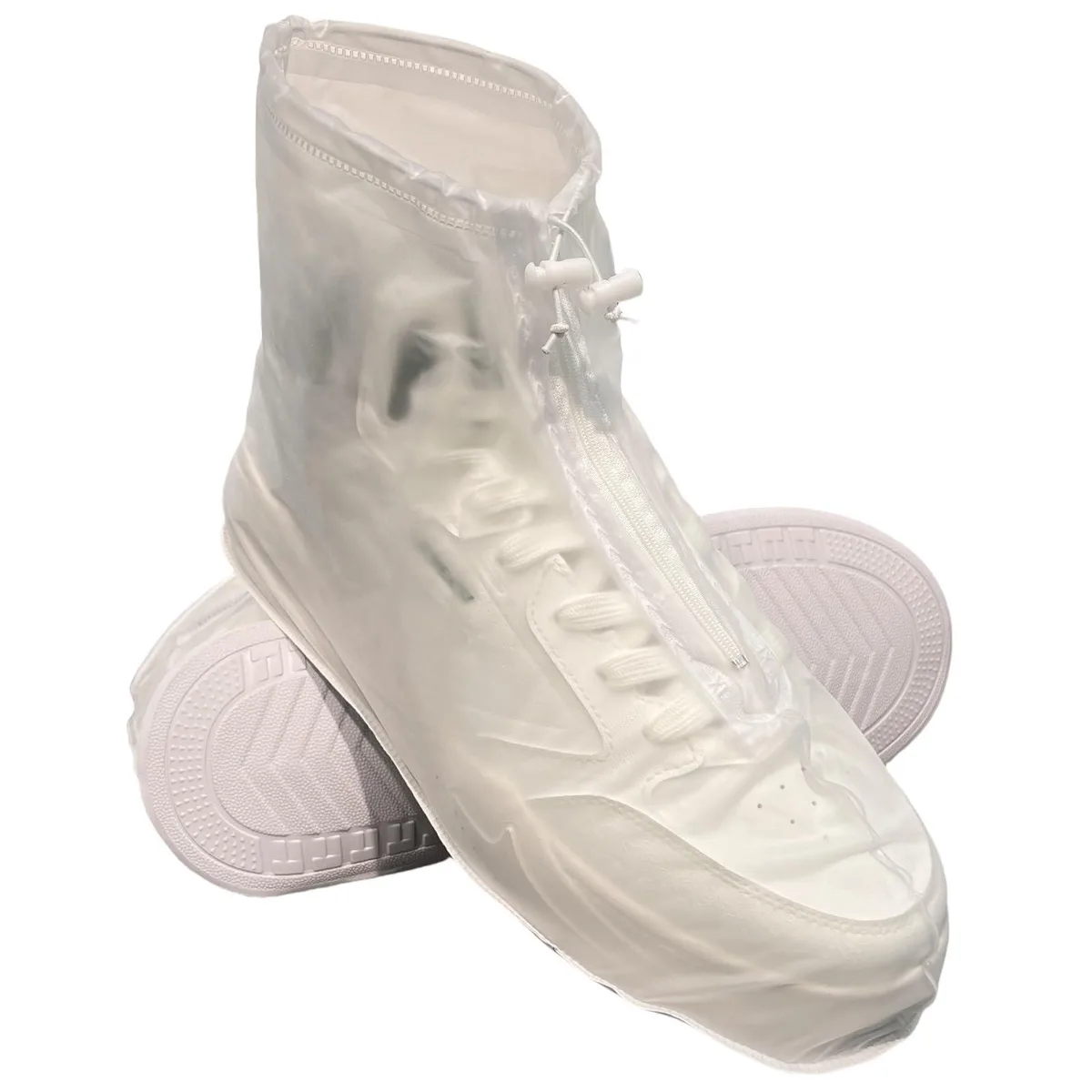 Clear PVC shoe covers with zipper closure, XXX-Large size