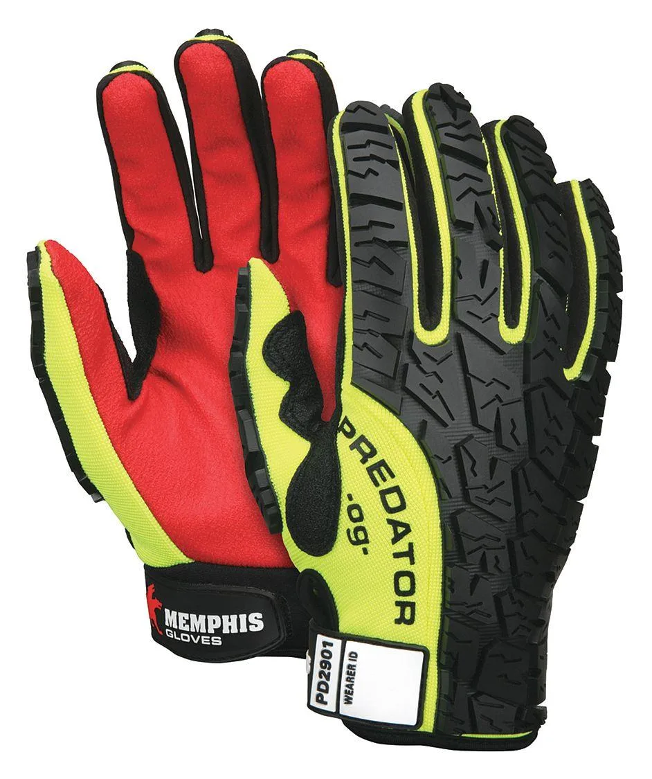 Memphis Memphis Hi Vis Yellow/Black/Red Mechanics Gloves XL — product photo