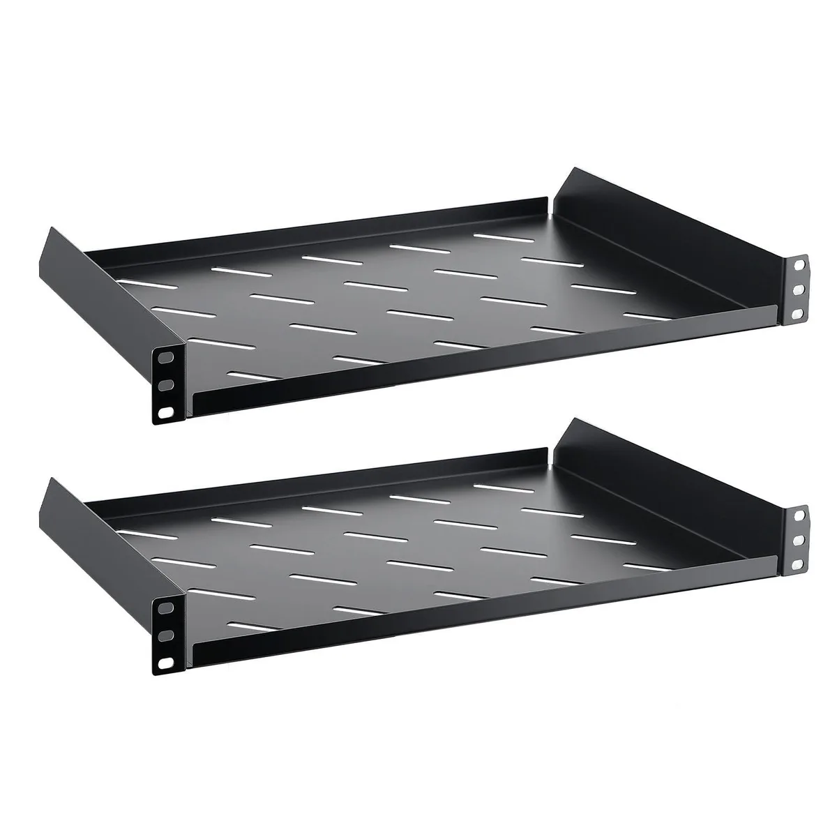  MEGA MEGACUBE 1U 12" Vented Server Rack Shelf 2PCS — product photo