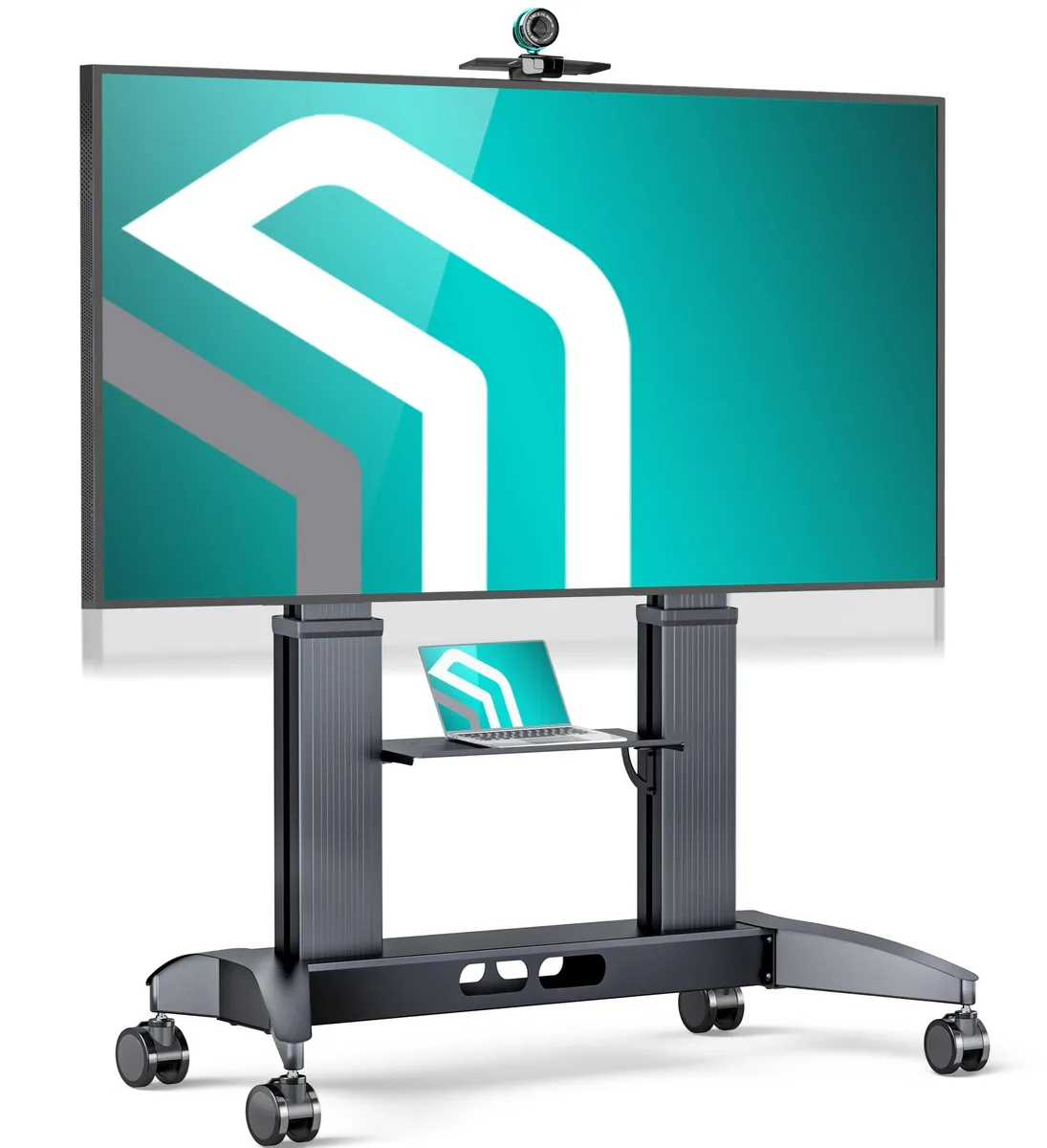 ONKRON ONKRON TS2821-B Mobile TV Stand 70-110" 287 lbs VESA 1000x600 Height Adjustable Wheels Shelf Black — product photo