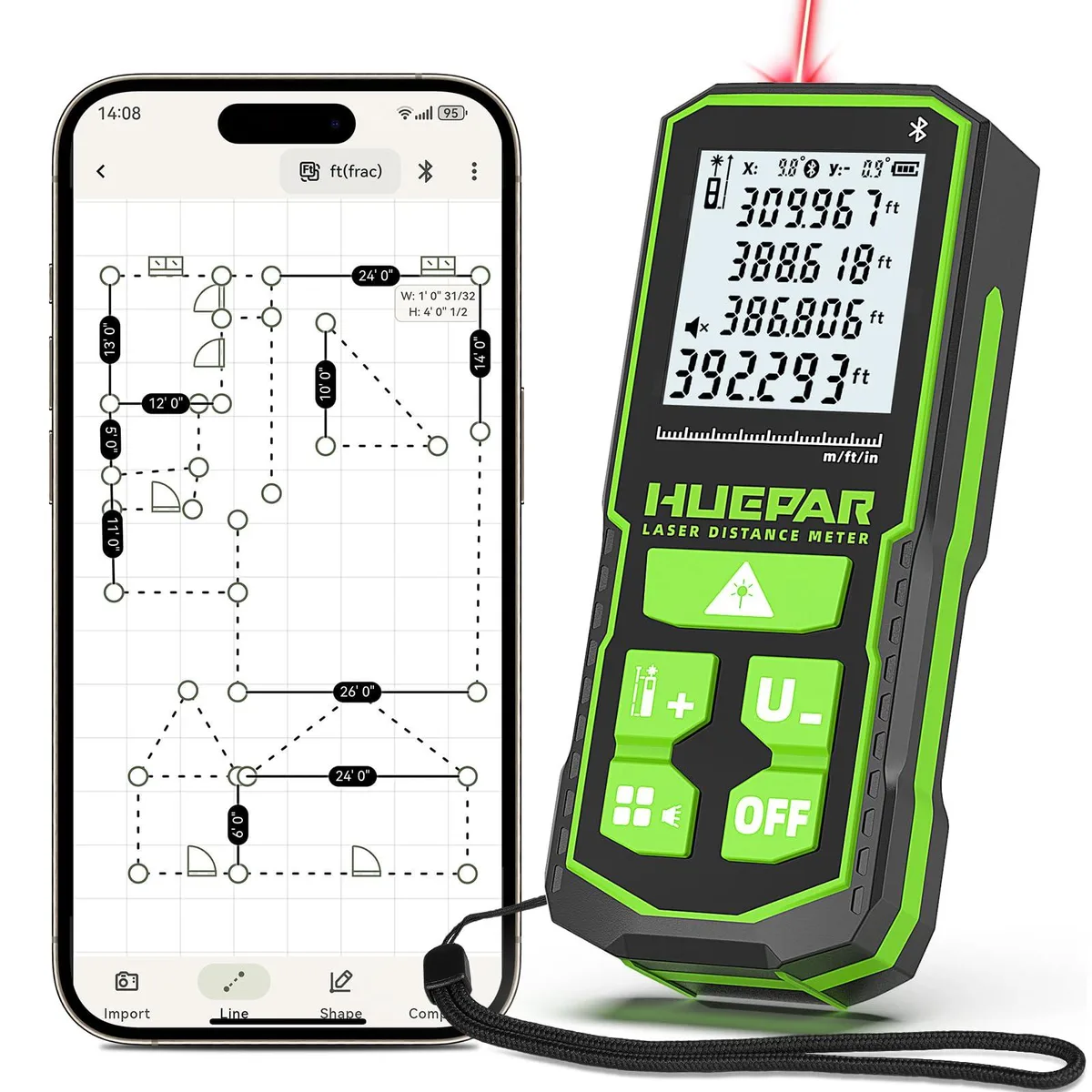  Huepar S120R-BT 395ft Laser Golf Tech — product photo