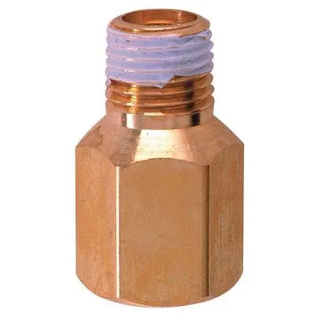 Small brass welding adaptor with female UNF and male NPT threads