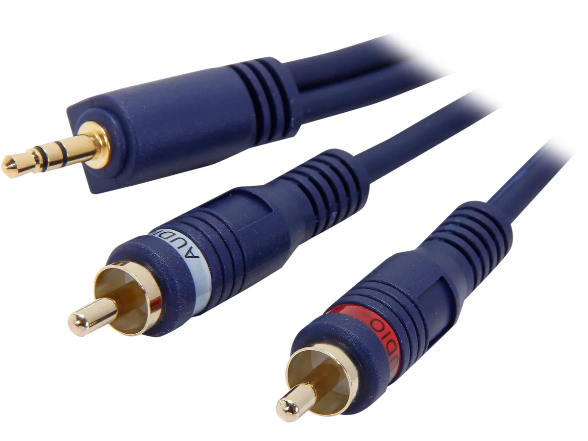 Cables To Go Cables To Go 40614 3.5mm Stereo Male to Two RCA Male Y-Cable Blue 6 ft — product photo