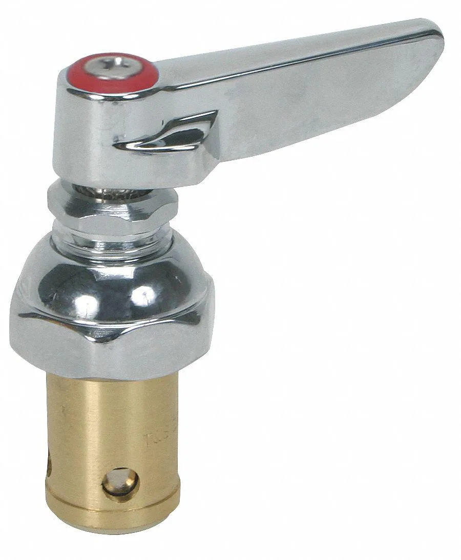 Chrome brass spindle assembly for hot water lever handle