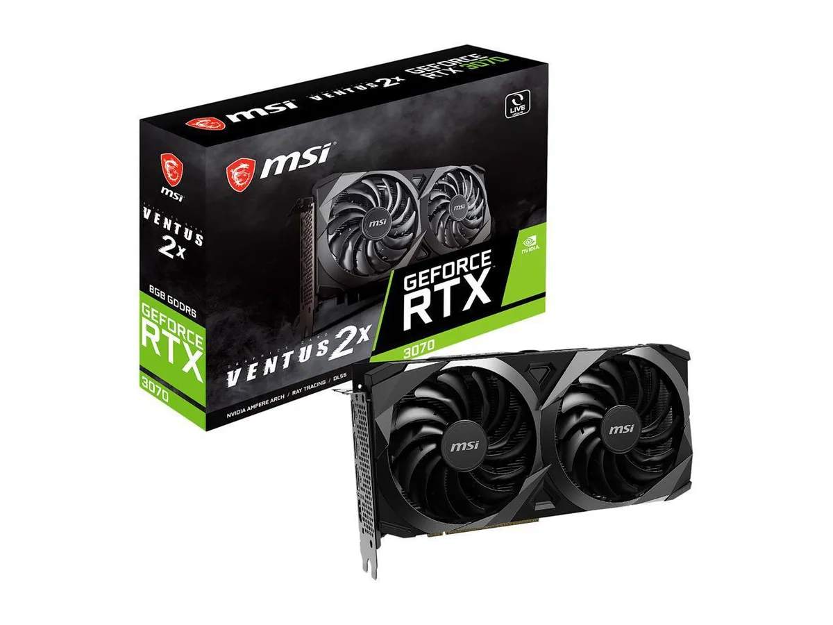 MSI MSI Ventus GeForce RTX 3070 Ventus 2X 8G OC LHR 8GB GDDR6 graphics card — product photo
