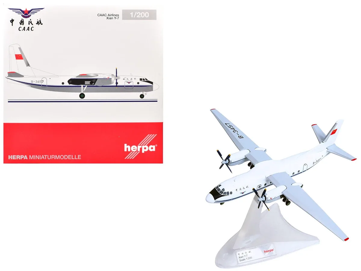 Herpa Herpa Xian Y-7 CAAC Airlines B-3457 1/200 Diecast Model Airplane — product photo