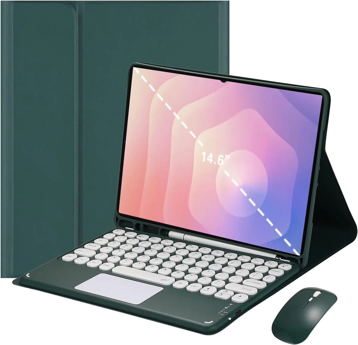 Timoom Timoom Magnetic Detachable Keyboard Case with Mouse for Galaxy Tab S11 Ultra 14.6 2025 Dark Green — product photo
