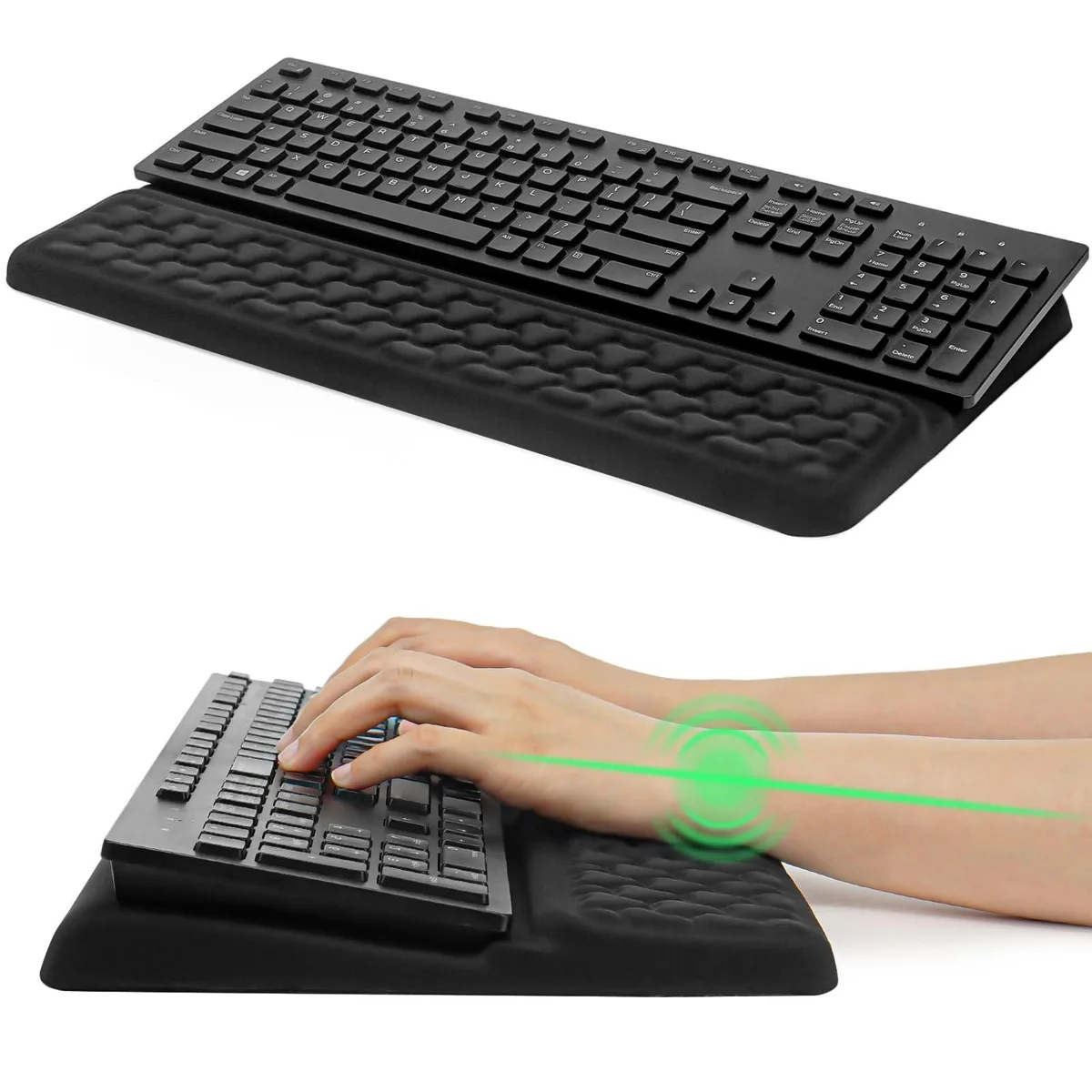  Cirhy 2-in-1 Keyboard Stand Wrist Rest 16.93in Black — product photo