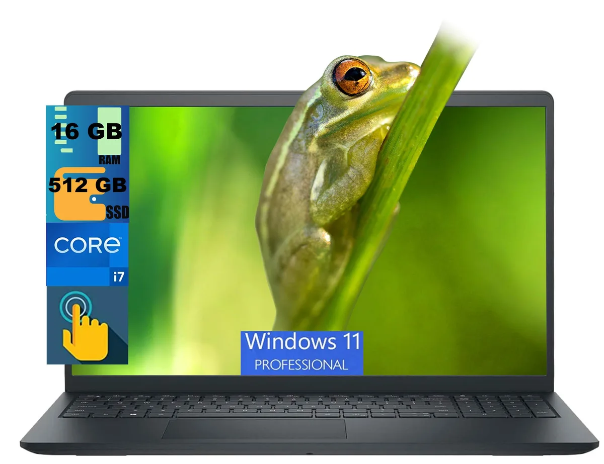 DELL DELL 15 laptop i7-1355U 10-core 16GB 512GB 15.6" FHD Touchscreen Windows 11 Pro — product photo