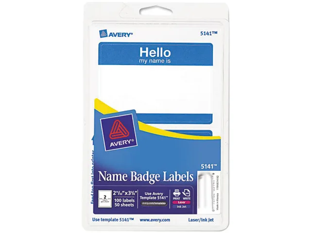 Avery Avery 5141 Blue Border Name Badges 100 Pack 2.34" x 3.38 — product photo