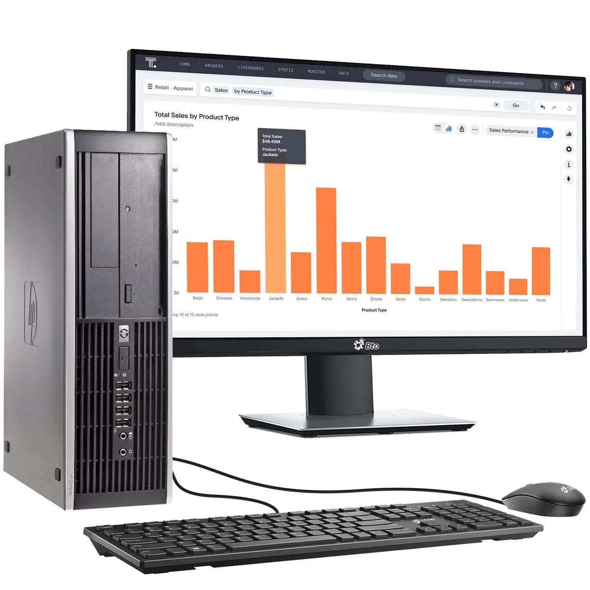 HP HP SFF Desktop PC Intel Core i5 16GB 1TB HDD 22" Monitor Windows 11 Pro — product photo
