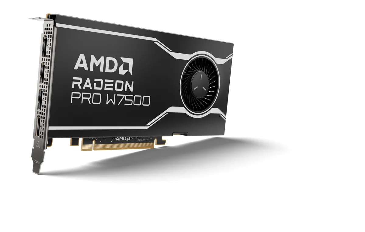 AMD AMD Radeon Pro W7500 100-300000078 8GB 128-bit GDDR6 workstation graphics card — fotografie produktu