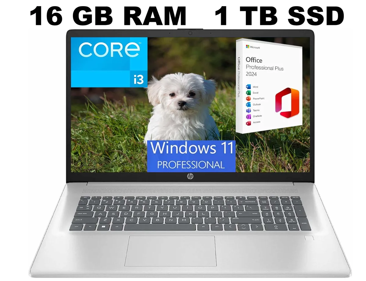 HP HP 17 Laptop 17.3" FHD Core i3-N305 16GB 1TB PCIe SSD — product photo