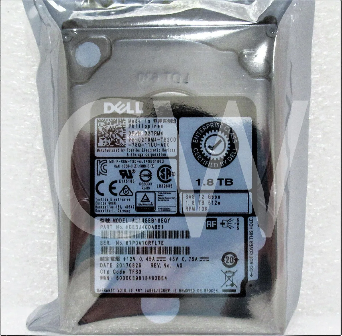 DELL DELL AL14SEB18EQY 1.8TB 10000RPM 12Gbps 2.5" SAS internal hard drive — product photo