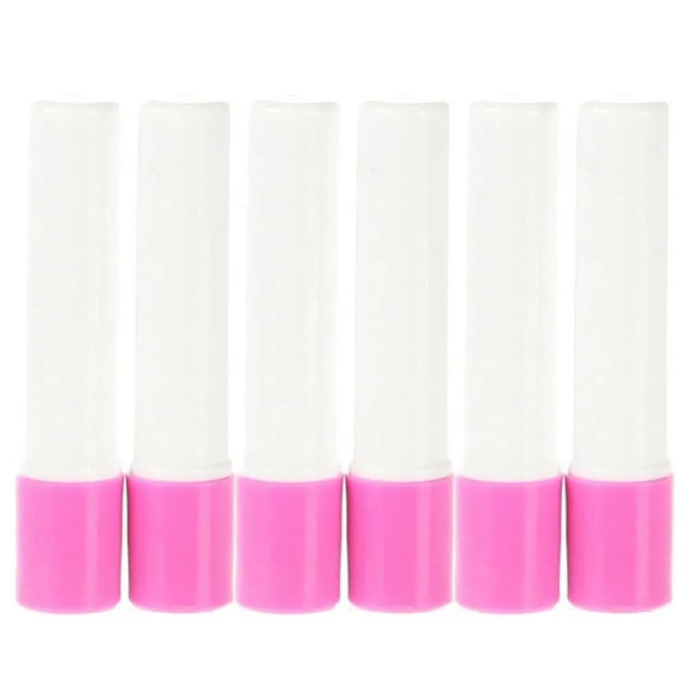 Six blue glue pen refills in a clear pack