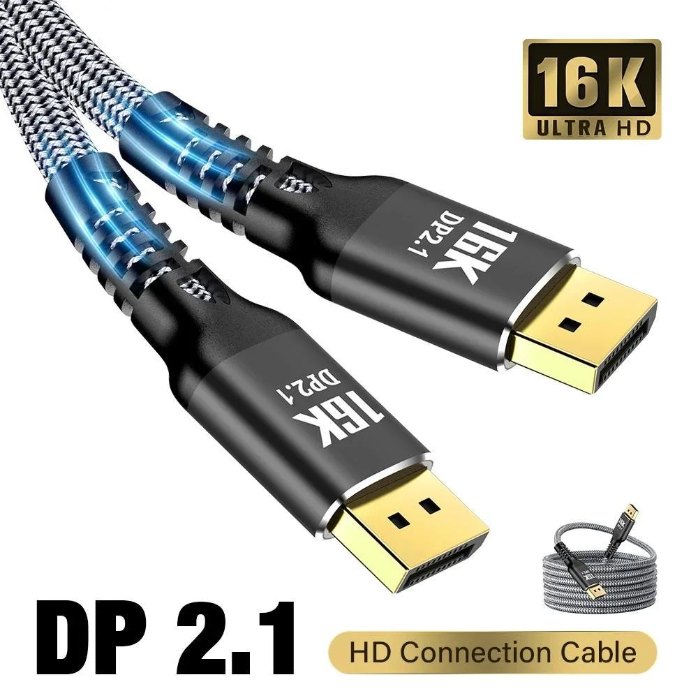 ESTONE ESTONE A0108 DisplayPort 2.1 cable 16 ft 16K 60Hz 8K 120Hz 4K 240Hz 80Gbps — product photo