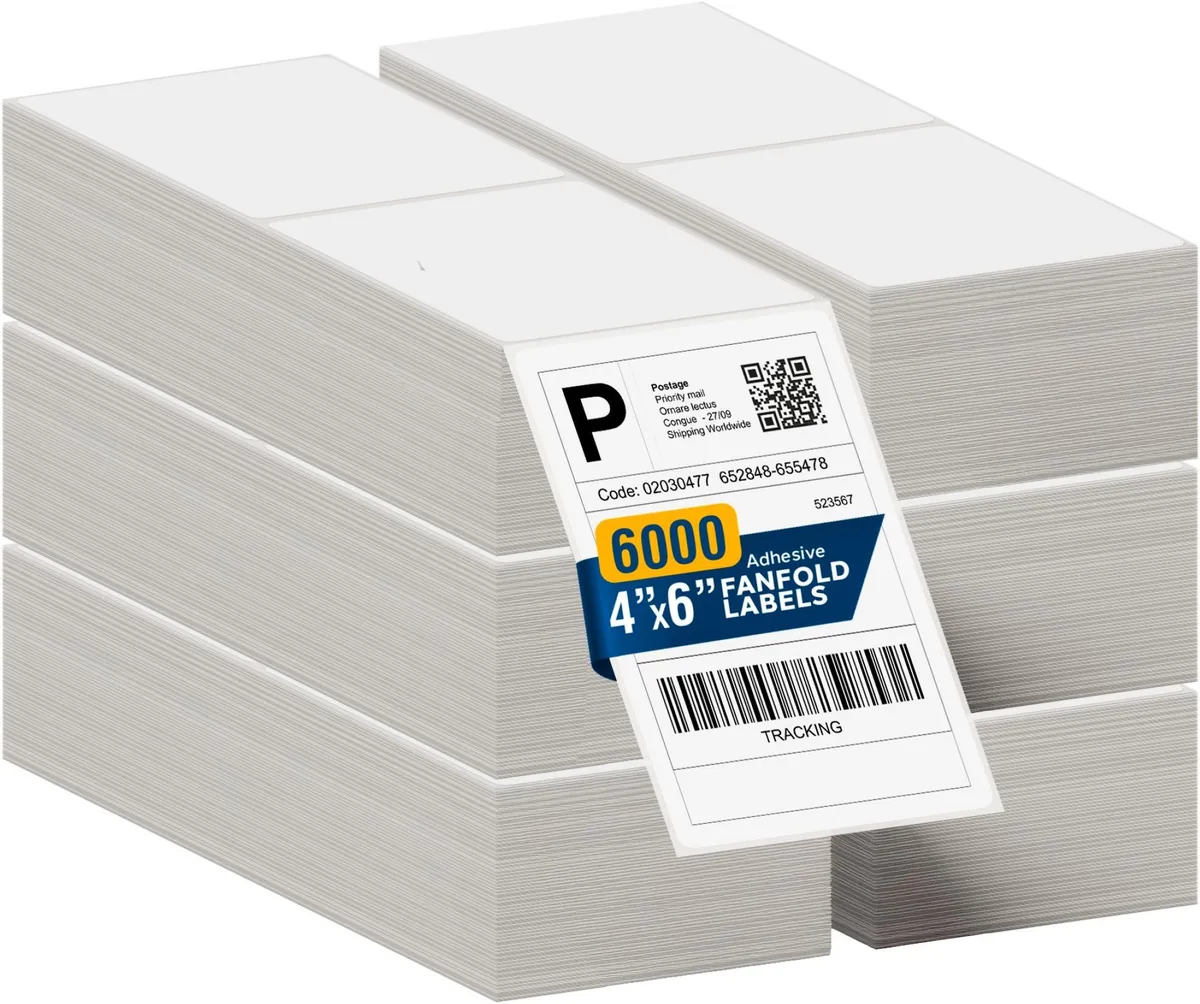 LabelMe LabelMe 4x6 Thermal Labels Fanfold 6000 labels — product photo