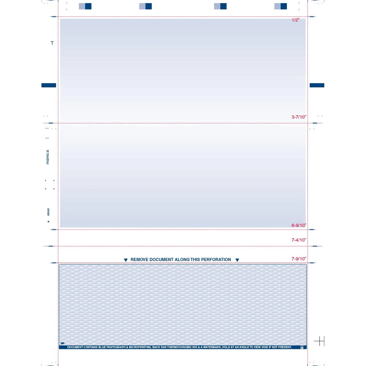 InfoSeal InfoSeal C Fold Duplex Check Blue 8-1/2 x 11 Box of 2000 — product photo