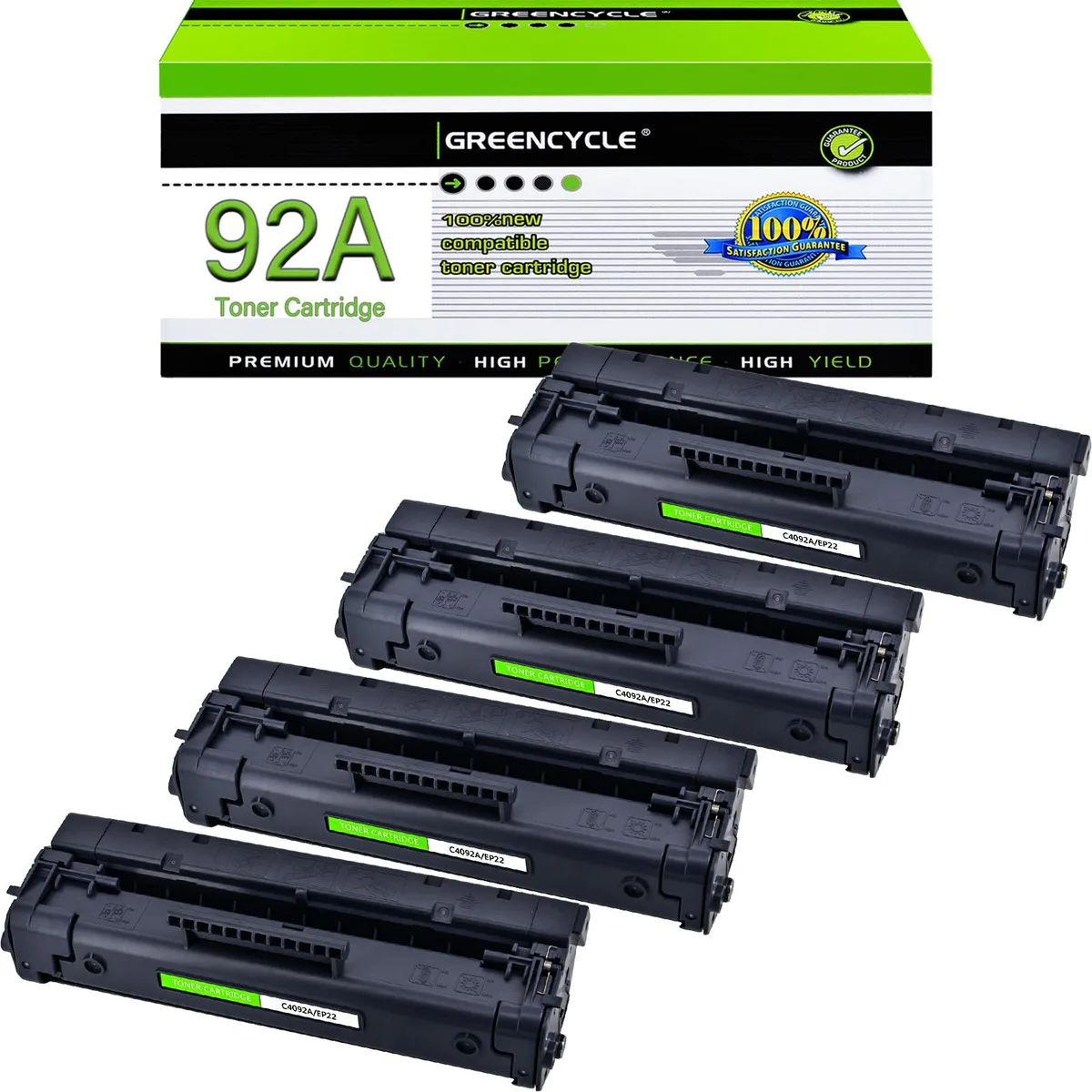 GREENCYCLE GREENCYCLE 92A 4-Pack Black Toner Cartridge — product photo