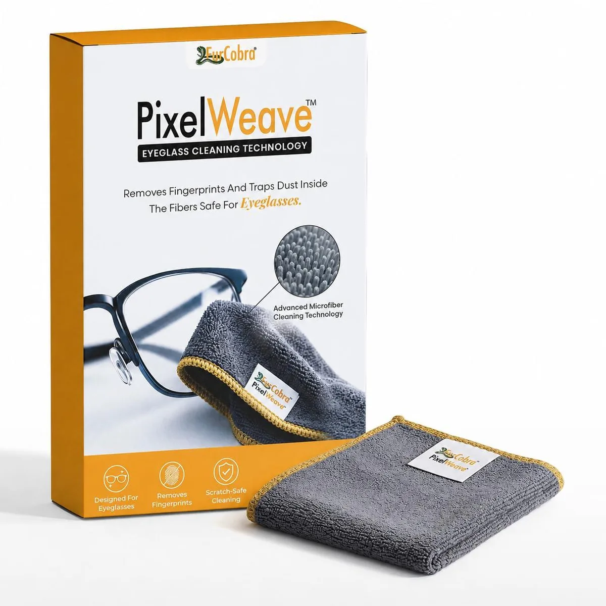  FURCOBRA 46181800 PixelWeave Eyeglasses Microfiber Cleaning Cloth — product photo