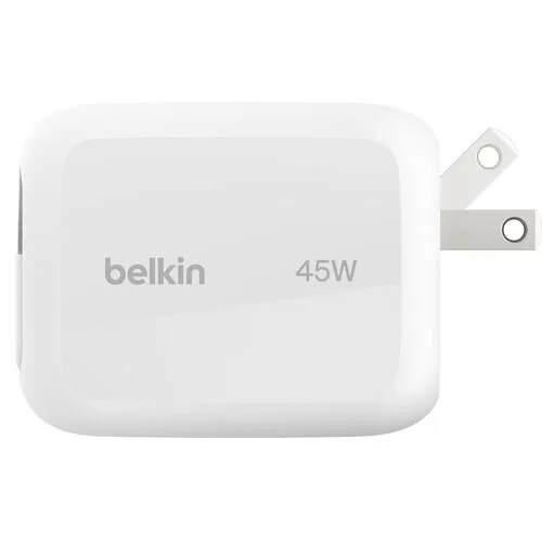 Belkin Belkin 45W USB-C Wall Charger with Retractable Cable White — product photo