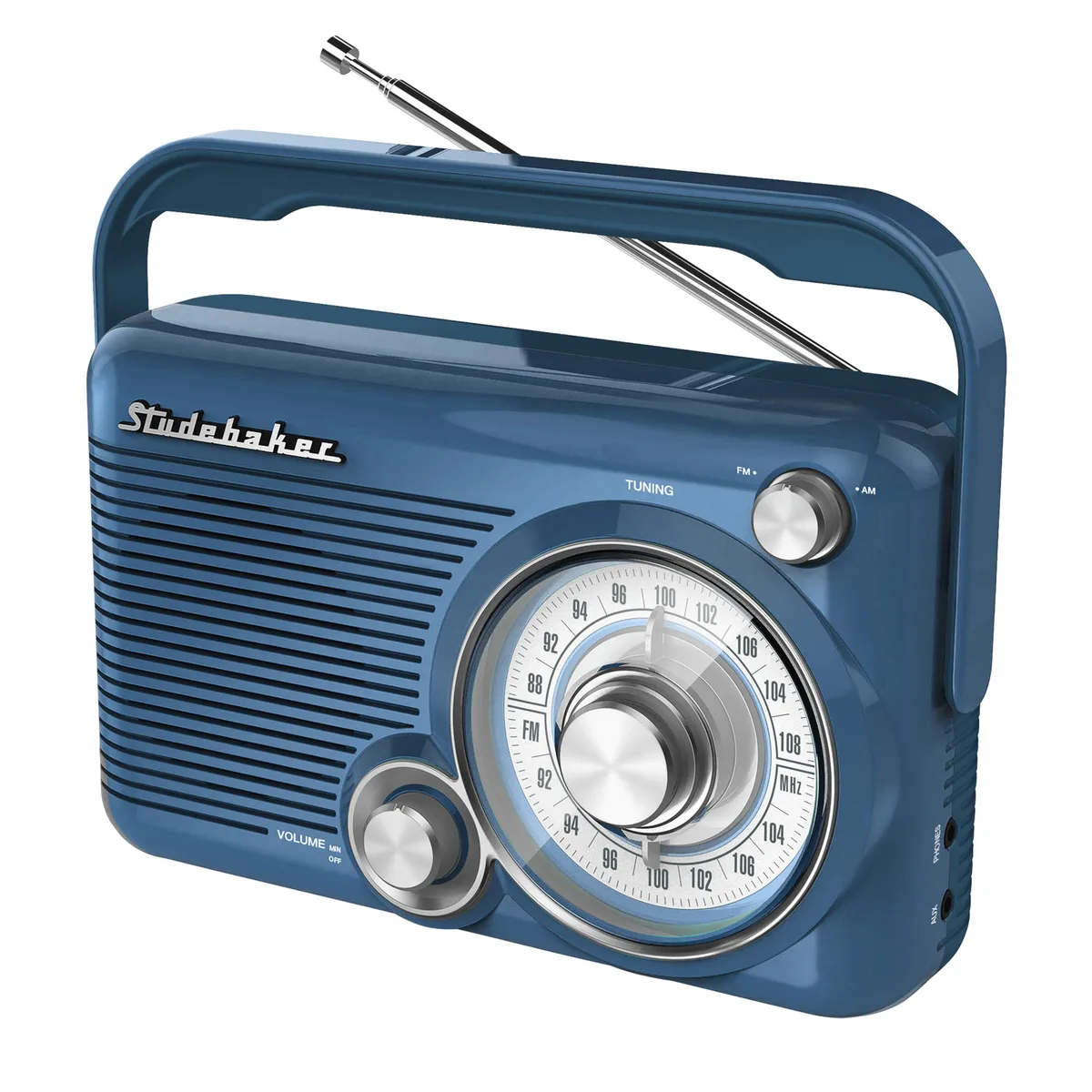  Studebaker SB2002BL AM/FM Portable Radio Blue — product photo