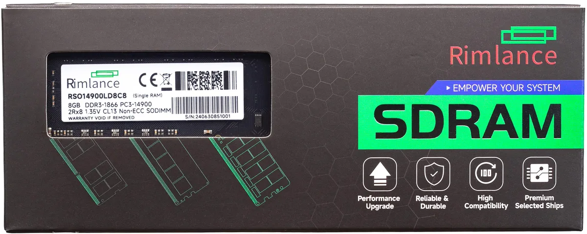 RIMLANCE RIMLANCE 8GB 1.35V DDR3 1866MHz CL13 204-Pin SODIMM Laptop RAM — product photo