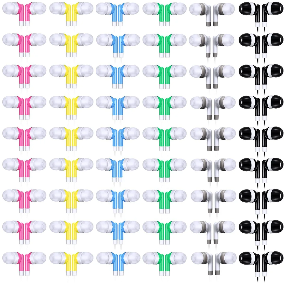  Konohan LEFVNPETS55 60 Pack Wired Earbuds 3.5mm Colorful — product photo