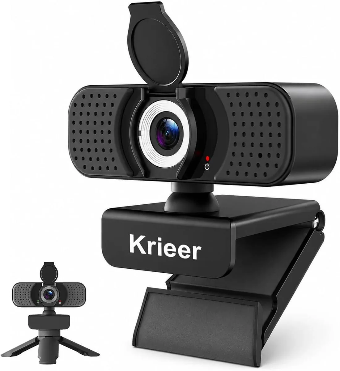  Krieer TW606-TWC25 1080p USB 2.0 Webcam with Noise-Canceling Mic, Privacy Cover &amp; Tripod — product photo