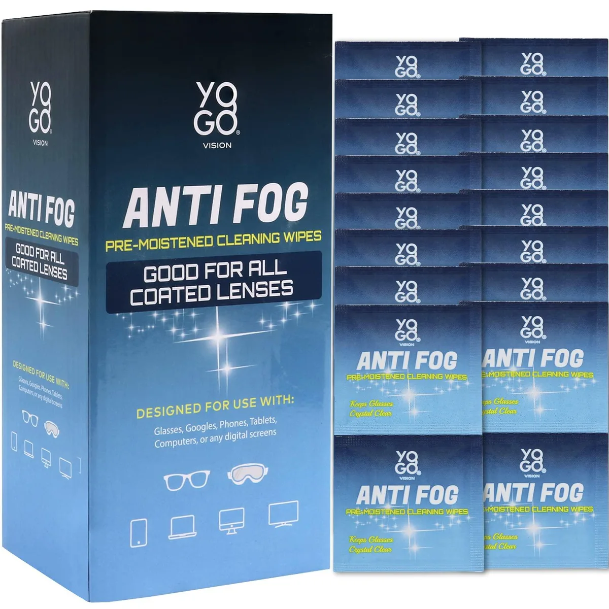 Yogo Vision Anti Fog Lens Wipes 30 Count — product photo